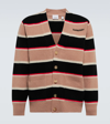 BURBERRY STRIPED WOOL AND CASHMERE CARDIGAN