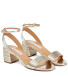 Aquazzura Sundance 50 Sandals In Mirrored Leather In Light Gold