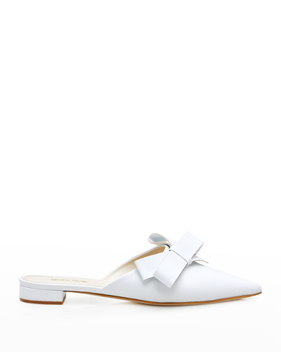 Prota Fiori Azalea Apple Skin Mules In Bianco