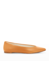 Prota Fiori Camelia Leather Ballerina Flats In Orange