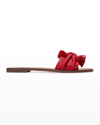 Tory Burch Knotted Rope Flat Slide Sandals In Tory Red
