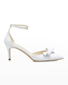 Prota Fiori Margherita Bow Ankle-strap Pumps In White