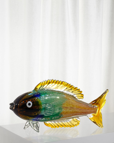 Dale Tiffany Nile Fish Art Glass Figurine - 16" X 6" X 8"