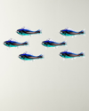 Dale Tiffany School Of Fish Art Glass Figurines, Set Of 6 - 48" X 3" X 25"