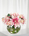 Ndi Dahlia Faux-floral Arrangement In Glass Bubble, 10wx10dx9h