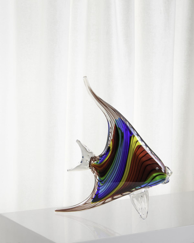 Dale Tiffany Angelfish Art Glass Fish Sculpture - 8.75" X 2.25" X 9.5"