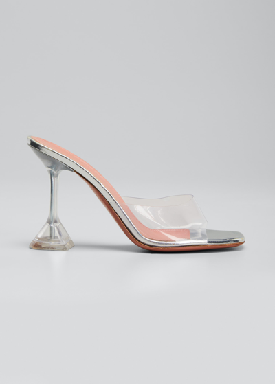 Amina Muaddi Lupita Glass Slide Sandals In Transparent