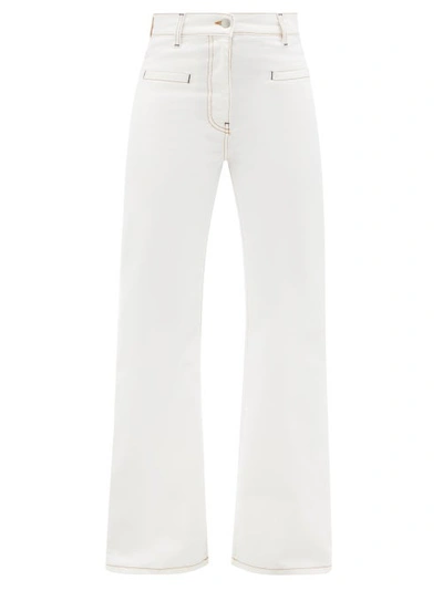 Jw Anderson Flared Slim-leg Jeans In Ivory