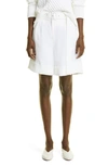 Co Belted Pleated Trouser Shorts In White