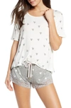 Honeydew Intimates Something Sweet Shortie Pj Set In Heather Grey Hearts