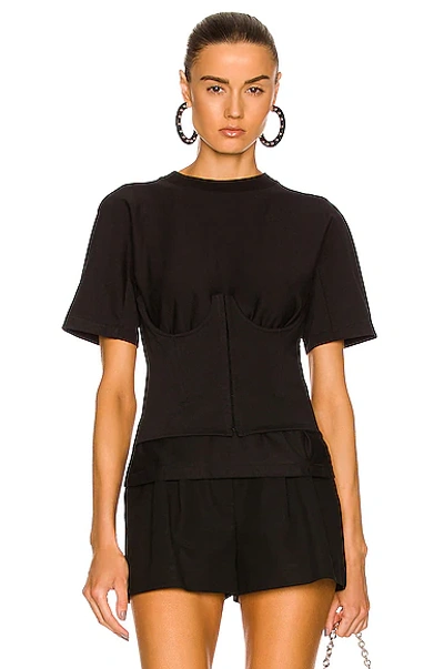 Alaïa Corset T-shirt In Noir