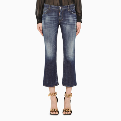 Dsquared2 Blue Cropped Flared Jeans In Light Blue