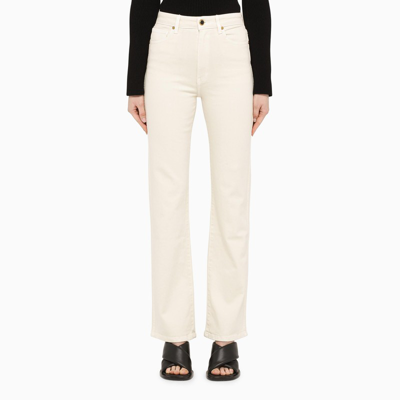 Khaite Abigail Ivory Straight-leg Jeans