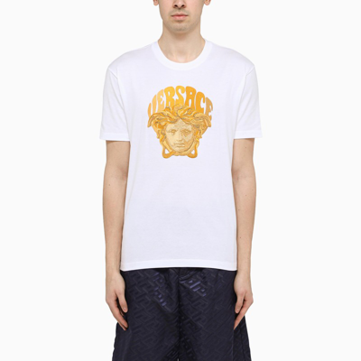 Versace White T-shirt With Medusa Print