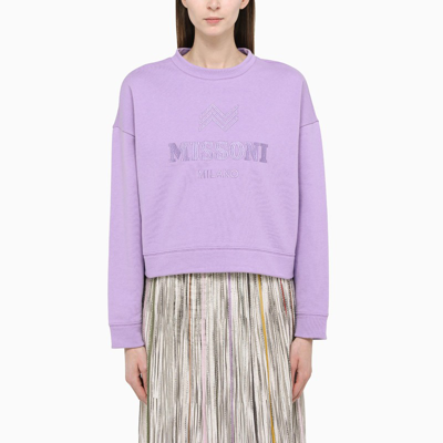 Missoni Purple Logo-embroidery Crewneck Sweatshirt