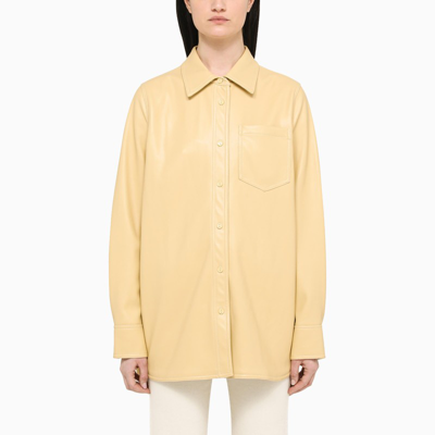 Stand Studio Honey Eco-leather Shirt In Yellow