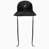 MARINE SERRE BLACK BUCKET HAT WITH MON EMBROIDERY