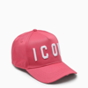 Dsquared2 Pink Cotton Cap With Logo Print In Pink