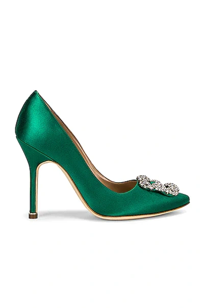 MANOLO BLAHNIK HANGISI 105 SATIN HEEL