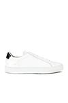 Common Projects Round-toe Low-top Leather Sneaker With Flat Sole In White & Black