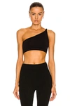Helmut Lang Black One-shoulder Stretch-jersey Bra Top