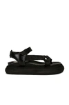 Moncler Catura Womens Leather Open Toe Flatform Sandals In Black