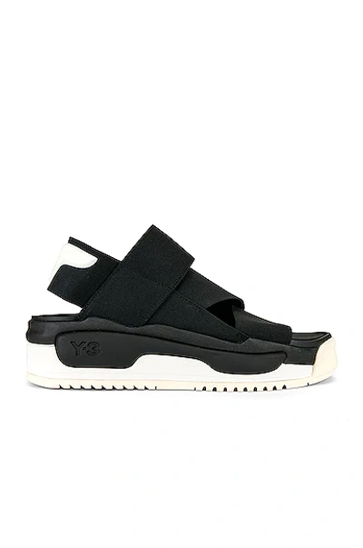 Y-3 Hokori Crossover Straps Flatform Sandals In Black