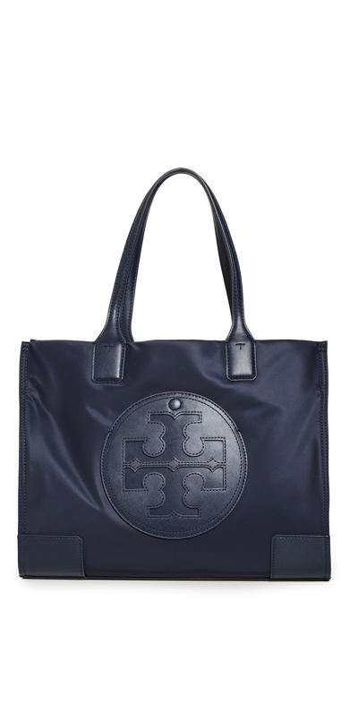 TORY BURCH SMALL ELLA TOTE TORY NAVY