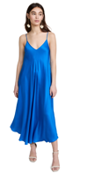 L Agence Lorraine Trapeze Slip Midi-dress In Electric Blue