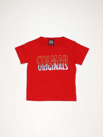 Colmar Kids' Cotton With Logo T-shirt In Rosso