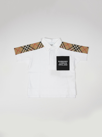 Burberry Kids' Johnathan Polo In Bianco