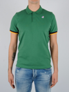 K-way Vincent Contrast Stretch Polo In Verde Scuro