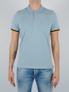 K-way Vincent Contrast Stretch Polo In Avio