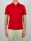 Fay Stretch Cotton Polo Shirt With Logo In Rosso