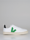 Veja Teen Low-top Lace-up Sneakers In B.co-verde
