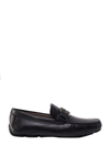 Ferragamo Newton Leather Moccasins In Black
