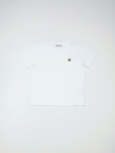 Moncler Kids' Cotton T-shirt In Bianco