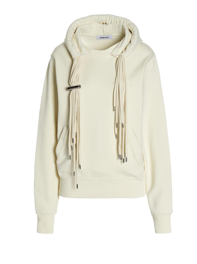 Ambush Multicord Cotton Hoodie In White Asparagus