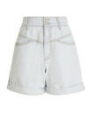 Kenzo High-waisted Denim Shorts In Azzurro