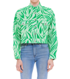 Dependance Zebra-print Button-up Cropped Jacket In Green