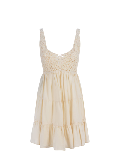 Pinko Sorrento Popeline Dress With In In Beige