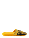 Versace I <3 Baroque Print Slippers In Gold