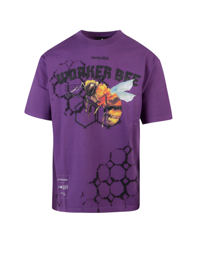 Mauna Kea Men's Short Sleeve T-shirt Crew Neckline Jumper  Shibori Hive In Purple