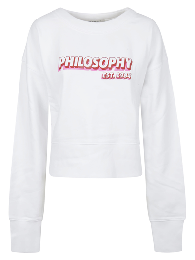 Philosophy Di Lorenzo Serafini Logo Cotton Jersey Sweatshirt In 白色