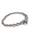 Alexander Mcqueen Skull Multi-bead Brass Bracelet In Silver