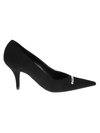 Balenciaga Textured Recycled Knit Logo Pumps In Black/white