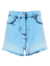 Msgm Distressed-effect Denim Shorts In Blue