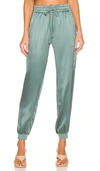Cami Nyc Elsie Stretch Silk Joggers In Teal