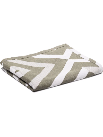 Frescobol Carioca Angra Cotton And Linen-blend Jacquard Towel In Green