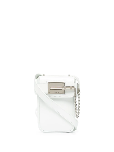 Amiri Small Leather Crossbody Bag In White